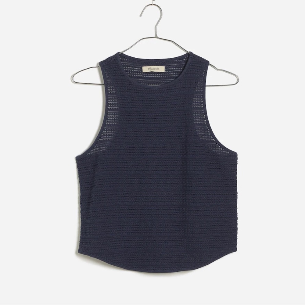 Madewell Crochet Knit Cut away tank Sz XS NWT
